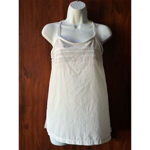 Lululemon Women's S White Groovy Stripe No Limits Tank Top Yoga Running